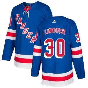 Män Ishockey New York Rangers Tröjor Henrik Lundqvist #30 Authentic Kungsblå Hemma